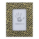 Lacquered wood picture frame, 'Weaving Lines' (4x6) - Lacquered Wood Picture Frame (4x6)