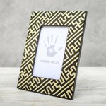 Lacquered wood picture frame, 'Weaving Lines' (4x6) - Lacquered Wood Picture Frame (4x6)