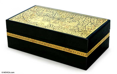 Lacquered Wood Jewelry Box