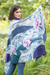 Silk batik shawl, 'Blue Lotus Lake' - Silk Batik Shawl from Thailand (image p119276) thumbail
