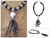 Halskette mit Anhänger aus Onyx und Quarz - Halskette mit Anhänger aus Onyx und Quarz