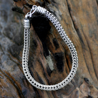 Hand Engraved Silver Link Bracelet - Plante Jewelers