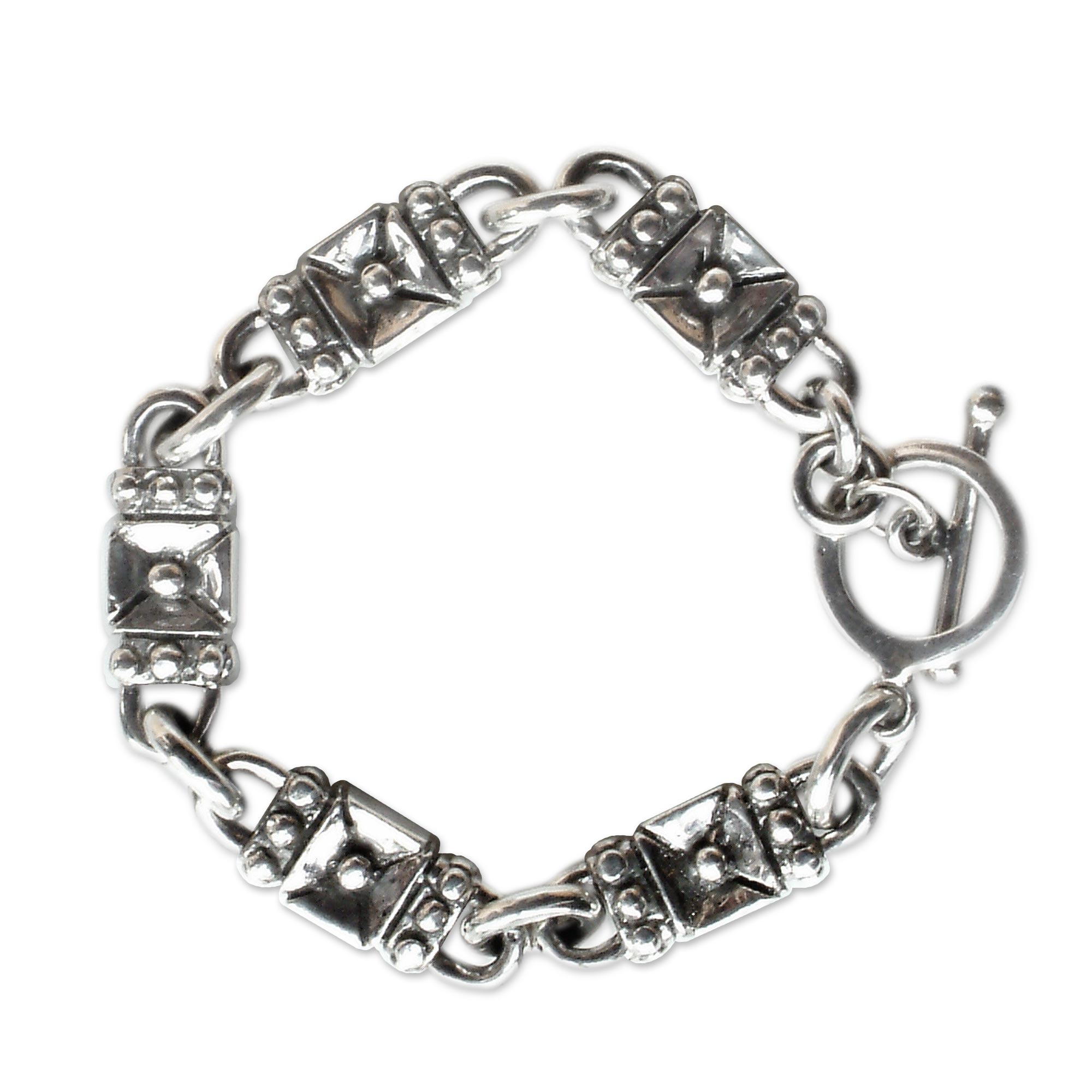 Sterling Silver Link Bracelet - Lock and Key | NOVICA