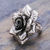 Sterling silver cocktail ring, 'Forever Rose' - Artisan Crafted Sterling Silver Flower Cocktail Ring (image 2b) thumbail