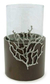 Wood and pewter candleholder, 'Coral Light' (large) - Handcrafted Thai Mango Wood Candle Holder (Large) (image 2a) thumbail