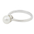 Cultured pearl solitaire ring, 'Moondrop' - Modern Cultured Pearl and Silver Solitaire Ring (image 2b) thumbail