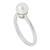 Cultured pearl solitaire ring, 'Moondrop' - Modern Cultured Pearl and Silver Solitaire Ring (image 2d) thumbail