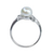 White gold plated cultured pearl solitaire ring, 'Budding Beauty' - White Gold Plated Cultured Pearl Ring thumbail