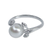 White gold plated cultured pearl solitaire ring, 'Budding Beauty' - White Gold Plated Cultured Pearl Ring