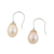 Pearl drop earrings, 'Rosy Bud' - Thai Bridal Sterling Silver Pearl Drop Earrings (image 2c) thumbail