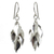 Sterling silver cluster earrings, 'Silver Leaves' - Hand Crafted Sterling Silver Dangle Earrings (image 2a) thumbail