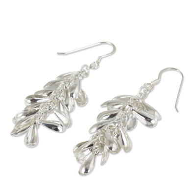 Cluster-Ohrringe aus Sterlingsilber - Wasserfall-Ohrringe aus Sterlingsilber