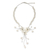 Pearl flower necklace, 'White Pearl Bouquet' - Bridal Pearl Necklace from Thailand thumbail