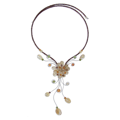 Hand Made Floral Citrine Necklace