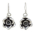 Silver floral earrings, 'Sweetheart Rose' - Handcrafted Floral 950 Silver Dangle Earrings