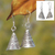 Silver dangle earrings, 'Hill Tribe Bell' - Handmade Hill Tribe 950 Silver Dangle Earrings (image 2) thumbail