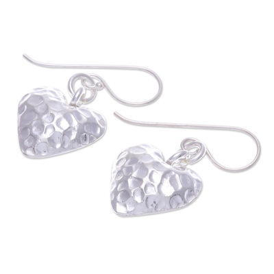 Silver heart earrings, 'In My Heart' - Silver 950 Heart Earrings