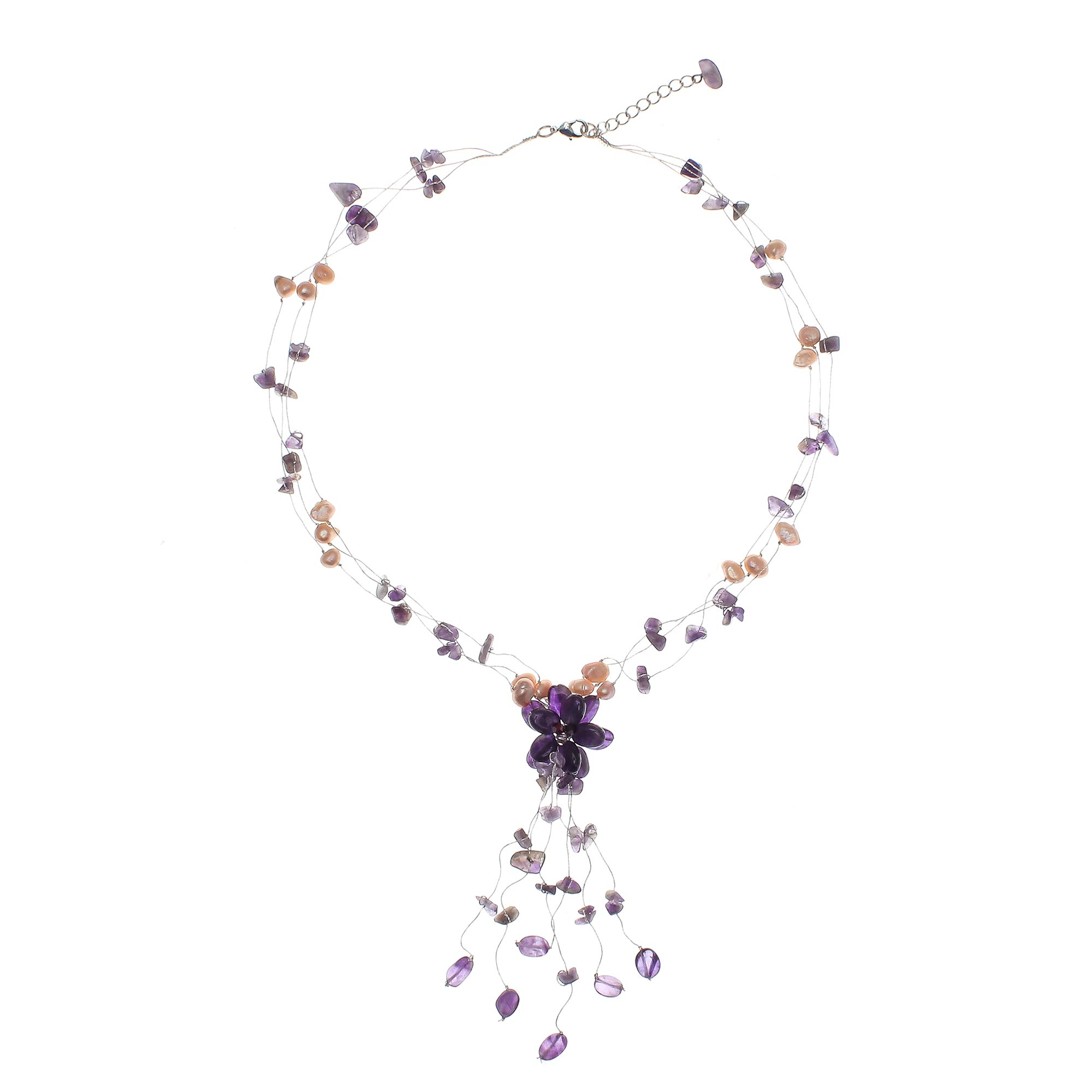 UNICEF Market | Floral Amethyst and Cultured Pearl Beaded Necklace ...