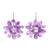 Amethyst floral earrings, 'Chrysanthemum' - Handcrafted Floral Beaded Amethyst Earrings from Thailand thumbail