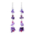 Amethyst dangle earrings, 'Colorful Waterfall' - Beaded Amethyst Dangle Earrings thumbail