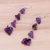 Amethyst dangle earrings, 'Colorful Waterfall' - Beaded Amethyst Dangle Earrings (image 2b) thumbail