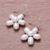 Pearl flower earrings, 'Paradise' - Pearl Flower Earrings (image 2b) thumbail