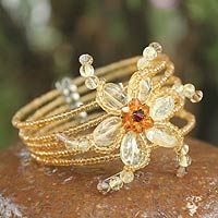 Featured review for Citrine wrap bracelet, Dazzling Pinwheel