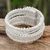 Pearl wrap bracelet, 'Tantalizing White' - Unique Thai Pearl Wristband Bracelet (image 2) thumbail