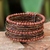 Beaded cuff bracelet, 'Tantalizing Brown' - Beaded cuff bracelet thumbail