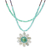 Beaded flower necklace, 'Chrysanthemum' - Unique Floral Quartz Pendant Necklace (image 2c) thumbail