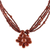 Beaded flower necklace, 'Cinnamon Paradise Flower' - Hand Made Beaded Pendant Necklace (image 2a) thumbail