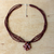 Beaded flower necklace, 'Cinnamon Paradise Flower' - Hand Made Beaded Pendant Necklace (image 2b) thumbail