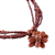 Beaded flower necklace, 'Cinnamon Paradise Flower' - Hand Made Beaded Pendant Necklace (image 2f) thumbail