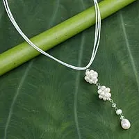 Pearl choker, 'Floral Elegance'