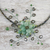 Peridot flower necklace, 'Elusive Blossom' - Handcrafted Floral Beaded Quartz Necklace (image 2b) thumbail