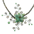 Peridot flower necklace, 'Elusive Blossom' - Handcrafted Floral Beaded Quartz Necklace (image 2d) thumbail