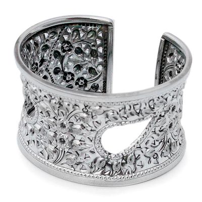 Sterling silver cuff bracelet, 'Thai Charm' - Sterling silver cuff bracelet