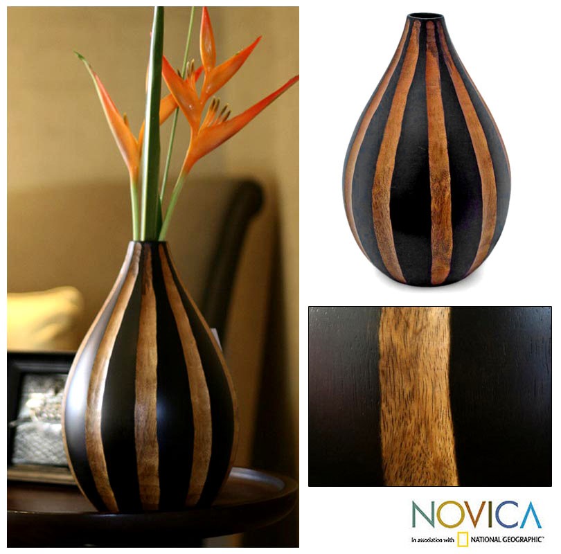 Kiva Store Modern Mango Wood Vase from Thailand Life