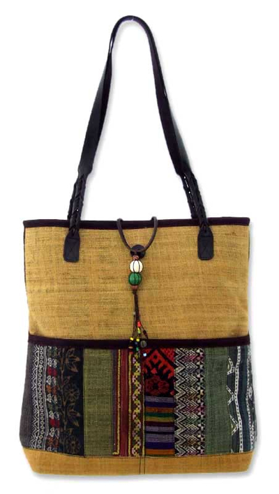 Hill Tribe Patchwork Shoulder Bag - Natural Rhythm | NOVICA