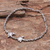 Silver anklet, 'Twin Fish' - 950 silver anklet (image 2) thumbail