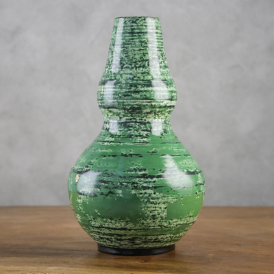 Lacquered bamboo vase, 'Image of Nature' - Lacquered bamboo vase