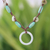 Jade pendant necklace, 'Endless Harmony' - Mango Wood and Jade Necklace (image 2) thumbail