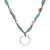 Jade pendant necklace, 'Endless Harmony' - Mango Wood and Jade Necklace thumbail