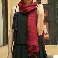Silk scarf, 'Blackcurrant Supreme' - Silk scarf
