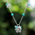 Sterling silver flower necklace, 'Spring Blossom' - Floral Sterling Silver and Turquoise Necklace (image 2) thumbail