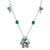 Sterling silver flower necklace, 'Spring Blossom' - Floral Sterling Silver and Turquoise Necklace thumbail