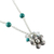 Sterling silver flower necklace, 'Spring Blossom' - Floral Sterling Silver and Turquoise Necklace (image 2e) thumbail
