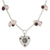 Pearl and rose quartz choker, 'Promise of Love' - Handcrafted Heart Shaped Sterling Silver Necklace (image 2d) thumbail