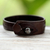 Leather wristband bracelet, 'Floral Chimes' - Leather wristband bracelet (image 2c) thumbail
