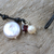 Leather and pearl pendant bracelet, 'Rock Star' - Leather and pearl pendant bracelet (image 2c) thumbail